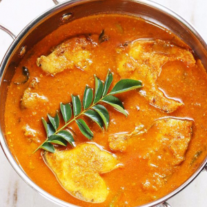 Traditional Kerala-style South Indian curry at Kerala Restaurant Edmonton
