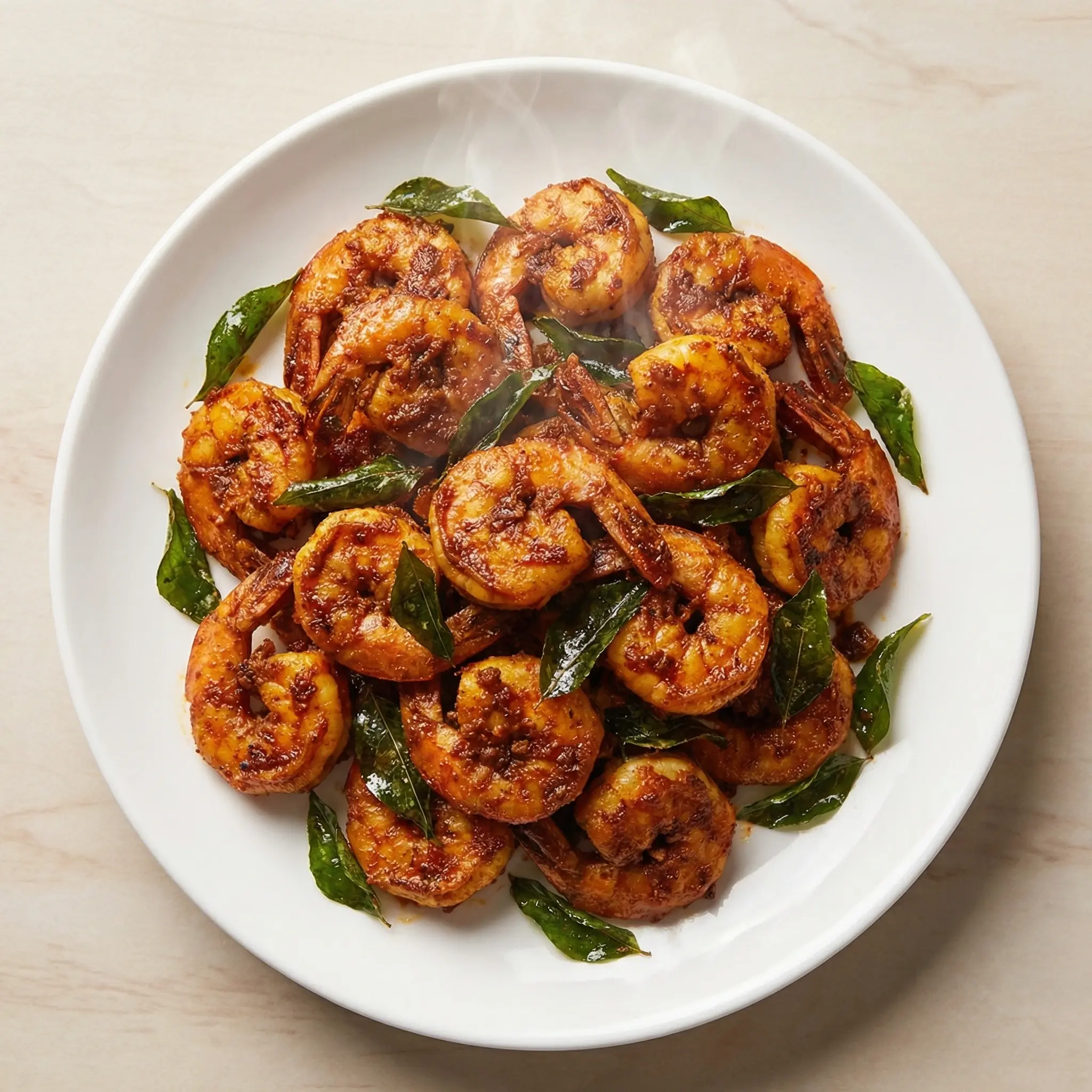 Chemmen Thenga Kothu - Kerala prawns with coconut at Kerala Restaurant Edmonton